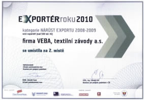 Exportér roku 2010 - nárůst